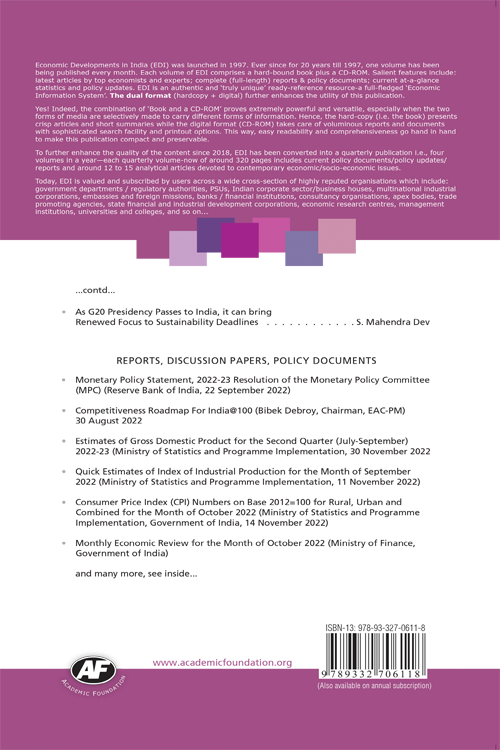 Economic Developments In India : Volume-260