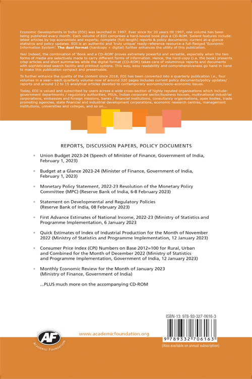 Economic Developments In India : Volume-261