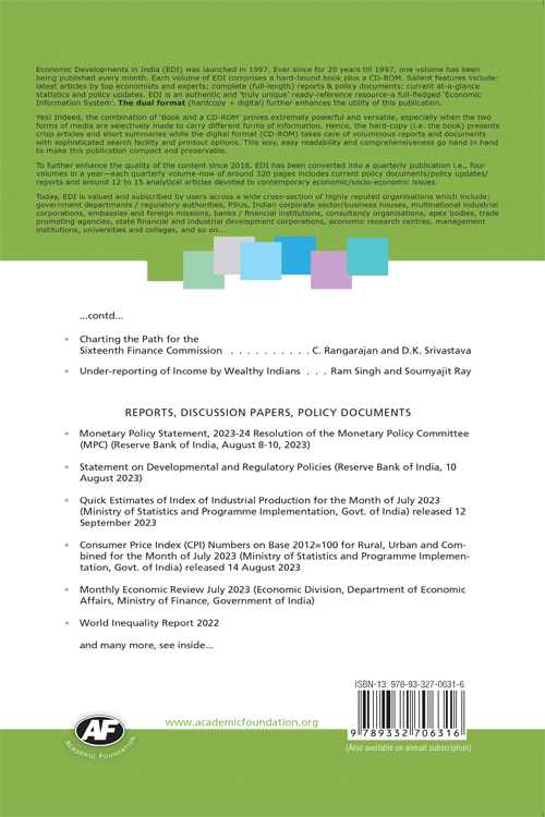 Economic Developments In India : Volume-263