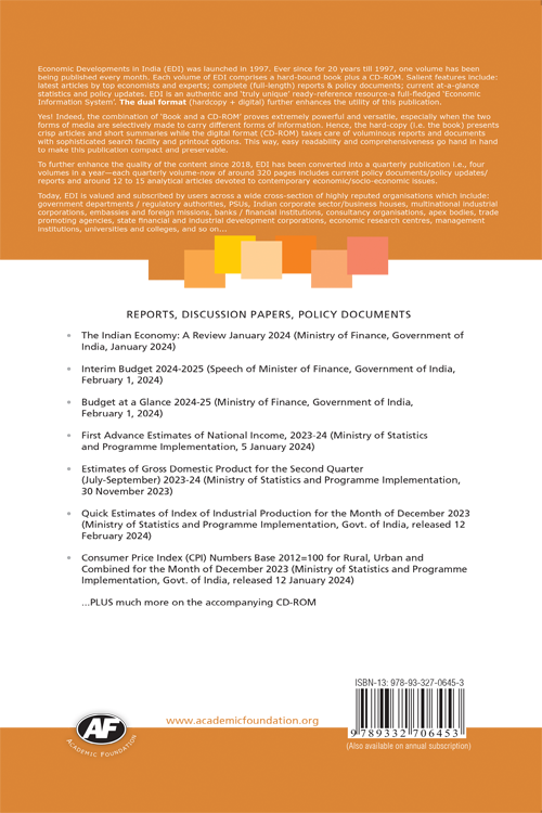 Economic Developments In India : Volume-265