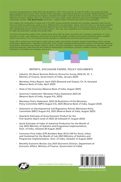Economic Developments In India : Volume-271
