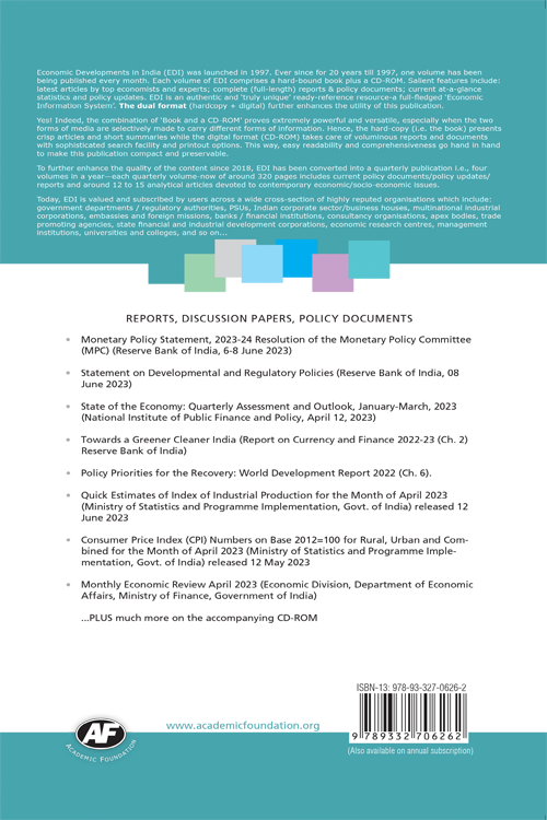 Economic Developments In India : Volume-262