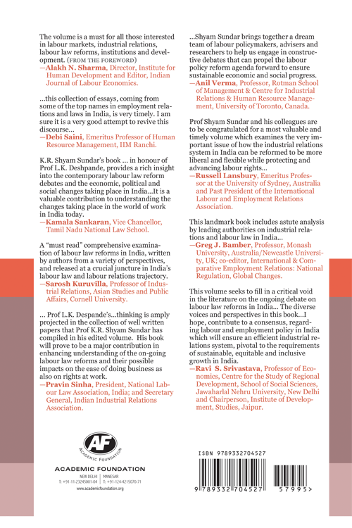 Contemporary Reforms of Labour Market and Industrial Relations System in India