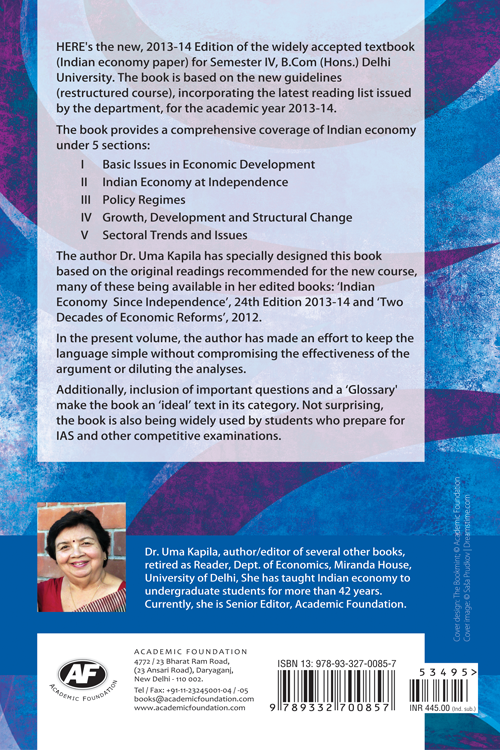 Indian Economy : Performance and Policy
